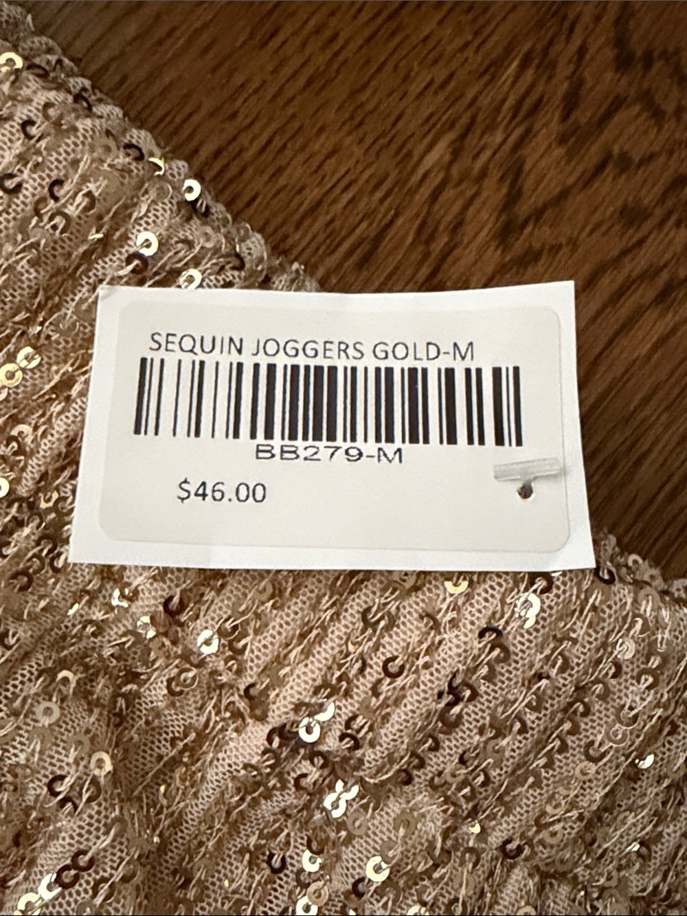 POL Sequin Jogger Pants in Champagne gold medium - Picture 3 of 12